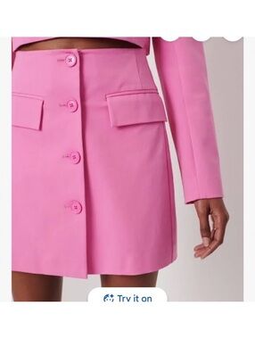Derek Lam Bellamy A line Hot Pink Mini Skirt Front Buttons SZ 4 NEW